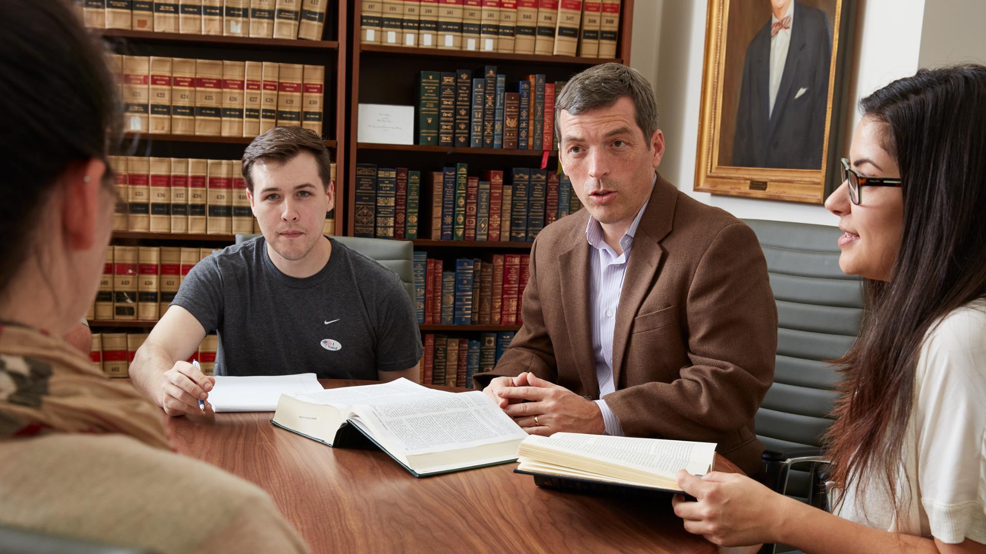 Andy Spalding with students