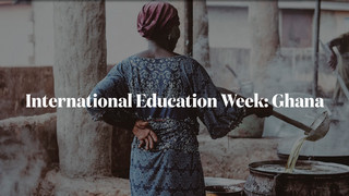 Photograph of a Ghanaian woman making shea butter