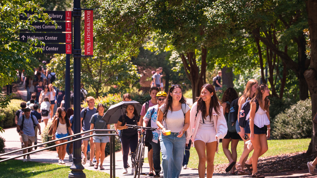 Campus with students 