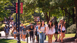 Campus with students 