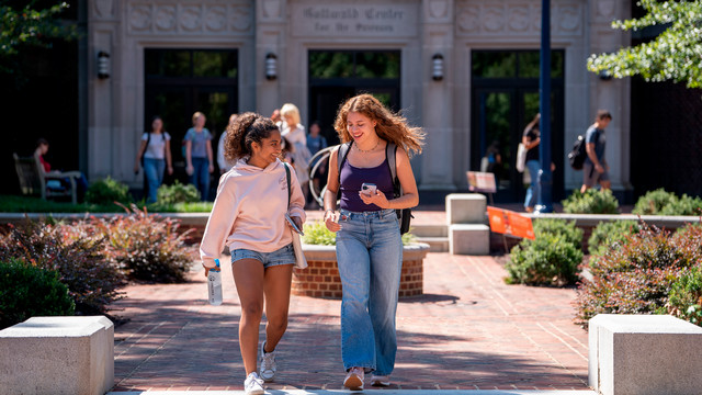 Students on campus 