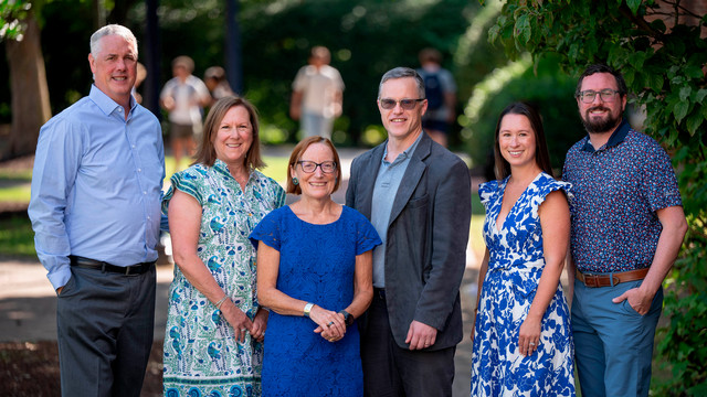Left to right: David and Laura Cramer, Sandra Peart, Christopher von Rueden, and Melissa and Alex Cramer