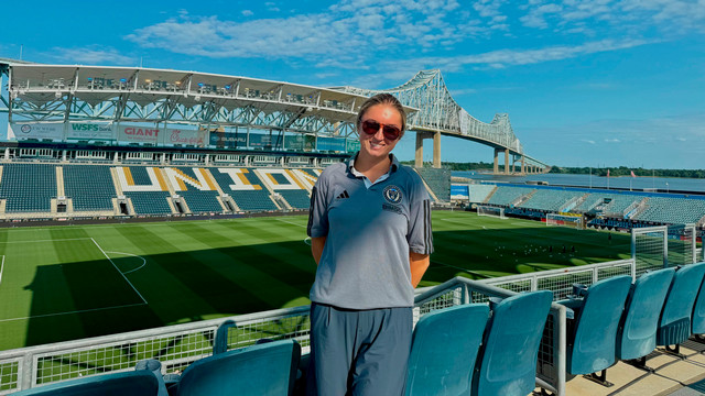 Senior Ellisen Houston at the Philadelphia Union stadium