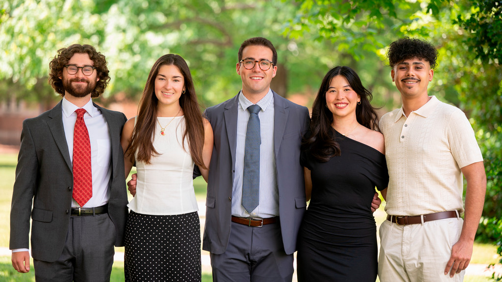 2026 Jepson Scholars Samuel Chanenson, Emerson Linden, Jacob Schumer, Abigail Green, and Daniel Polonia