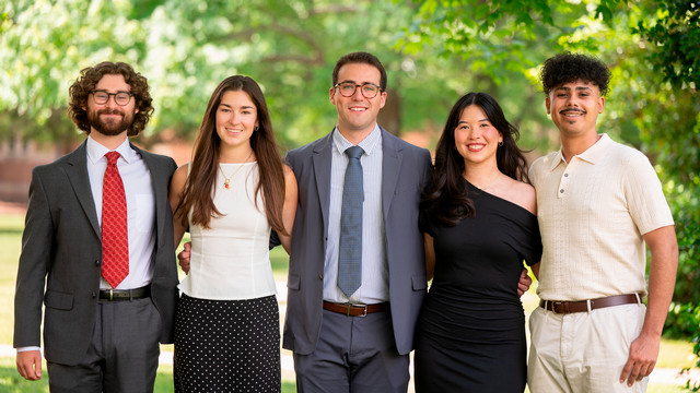 2026 Jepson Scholars Samuel Chanenson, Emerson Linden, Jacob Schumer, Abigail Green, and Daniel Polonia