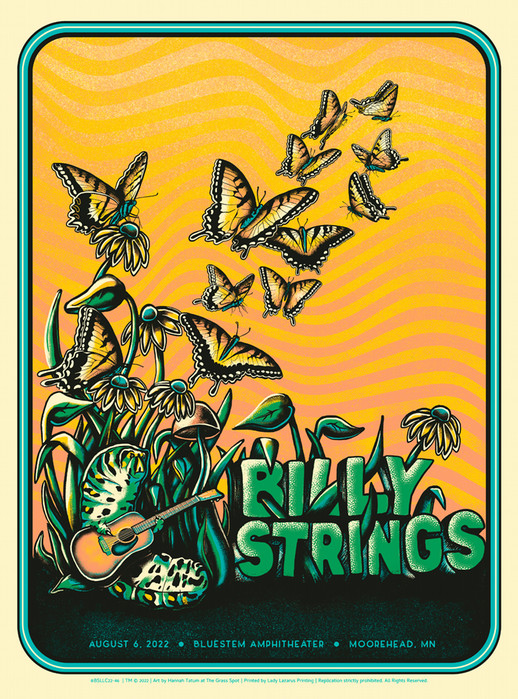 Poster art for musician Billy Strings by Hannah Tatum 