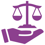 graphic of hand holding scales