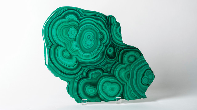 A piece of green malachite. 
