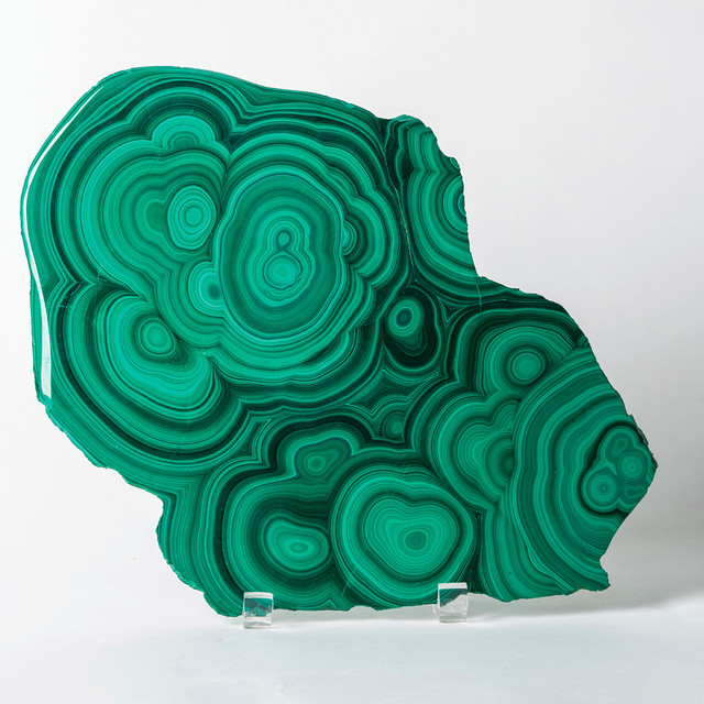 A piece of green malachite. 