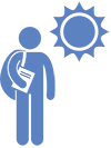 graphic of student with backpack and sun above them