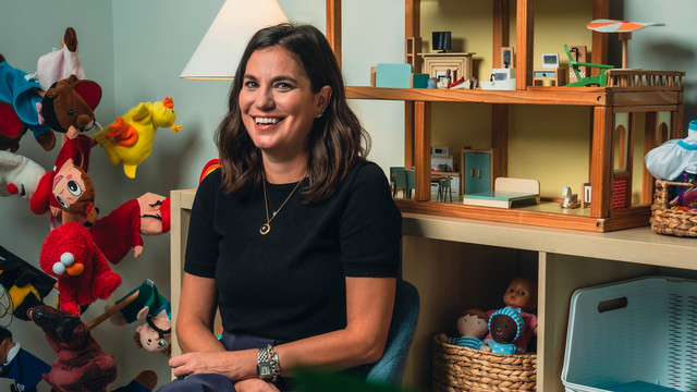 Maggie Morganfield Parker, ’05, in a playroom for children
