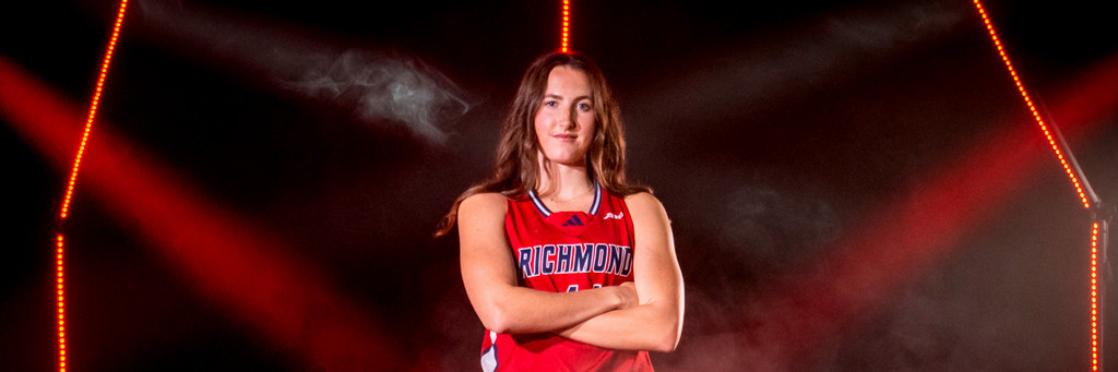 A promo photo of Maggie Doogan in her Spiders jersey.
