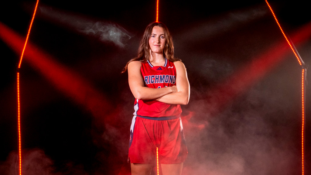 A promo photo of Maggie Doogan in her Spiders jersey.