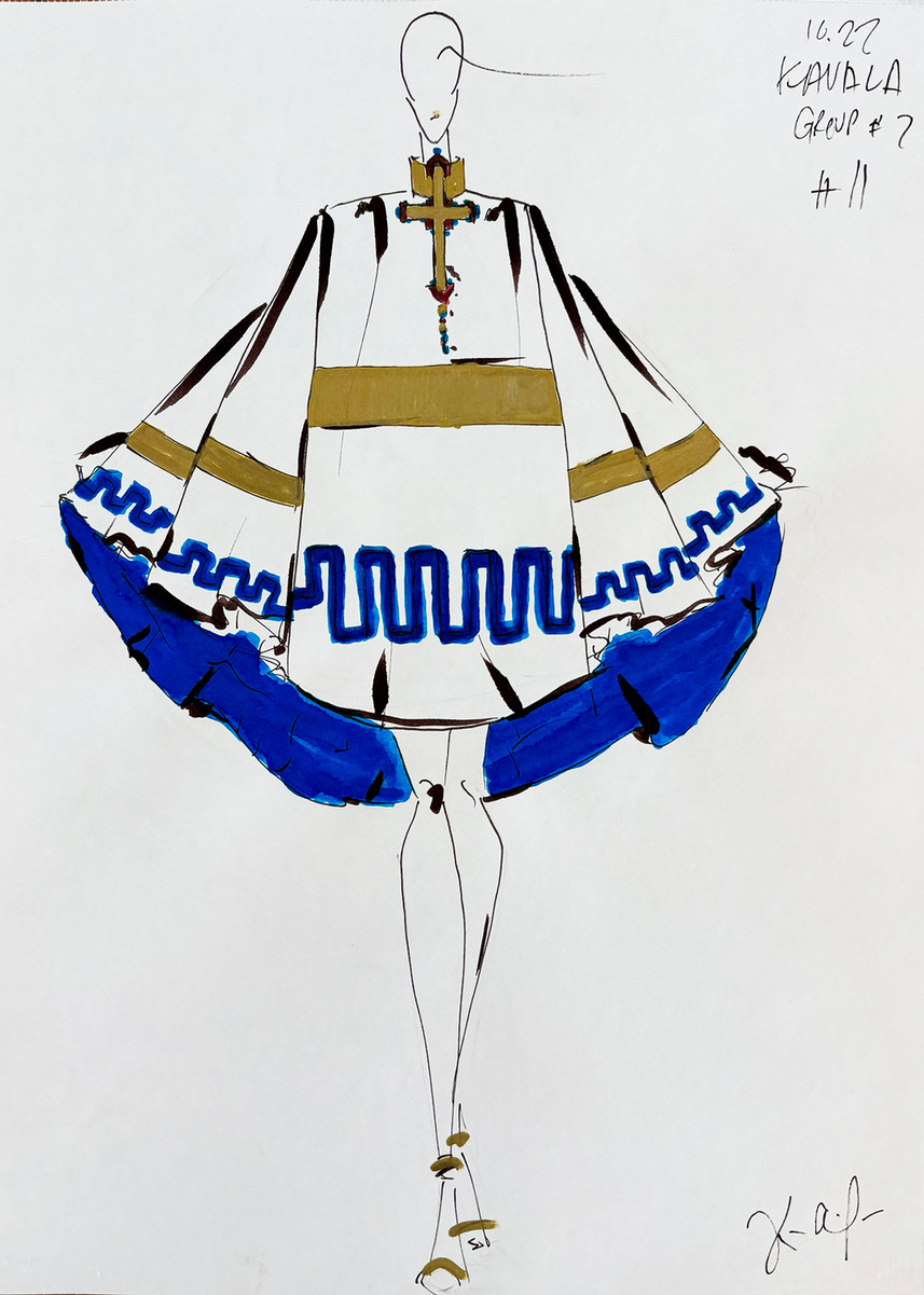 Couture design illustration by Kadeem Aphanso Fyffe