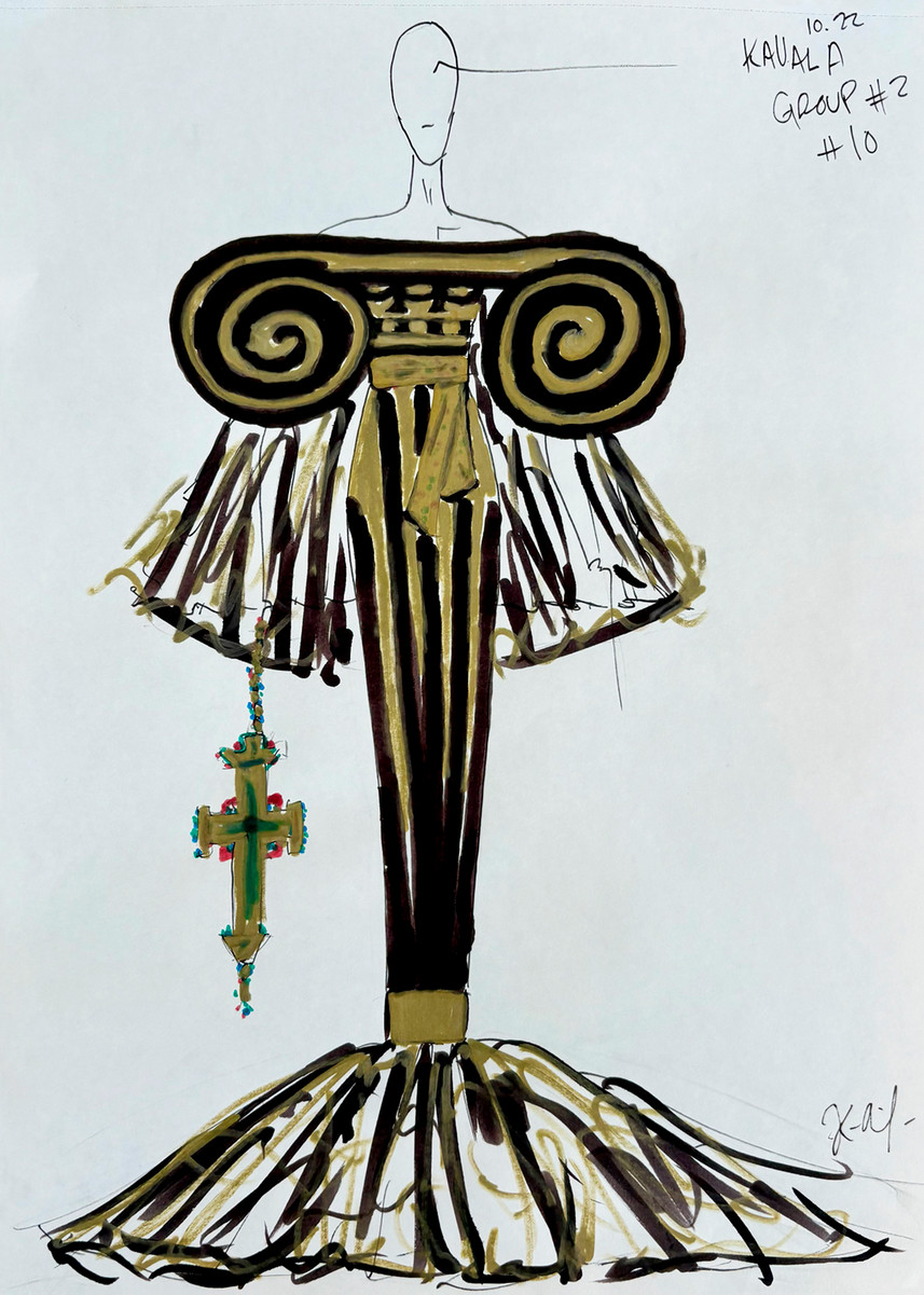 Couture design illustration by Kadeem Aphanso Fyffe