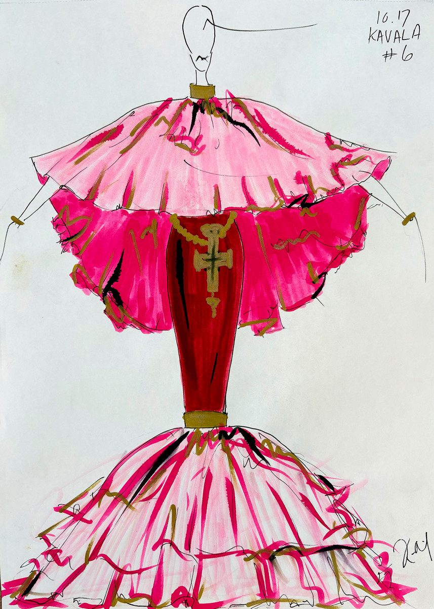 Couture design illustration by Kadeem Aphanso Fyffe
