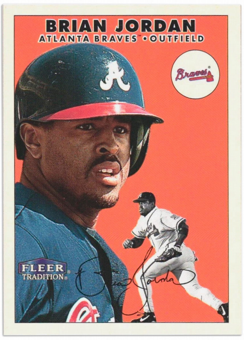 Brian Jordan's baseball card from the 1999 Atlanta Braves.