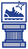graphic of sneaker on a pedestal