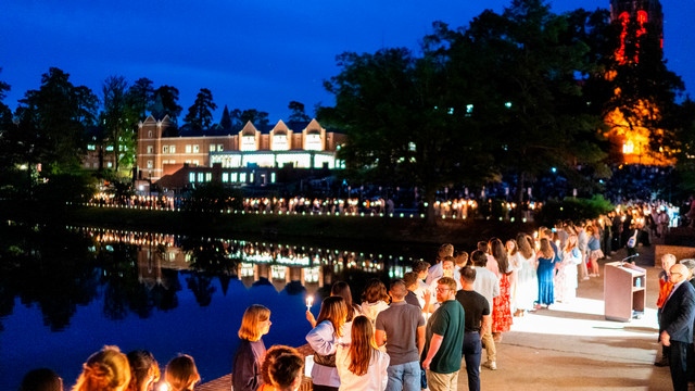 2025 candlelight ceremony around Westhampton Lake