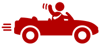 graphic of a driver waving from a car