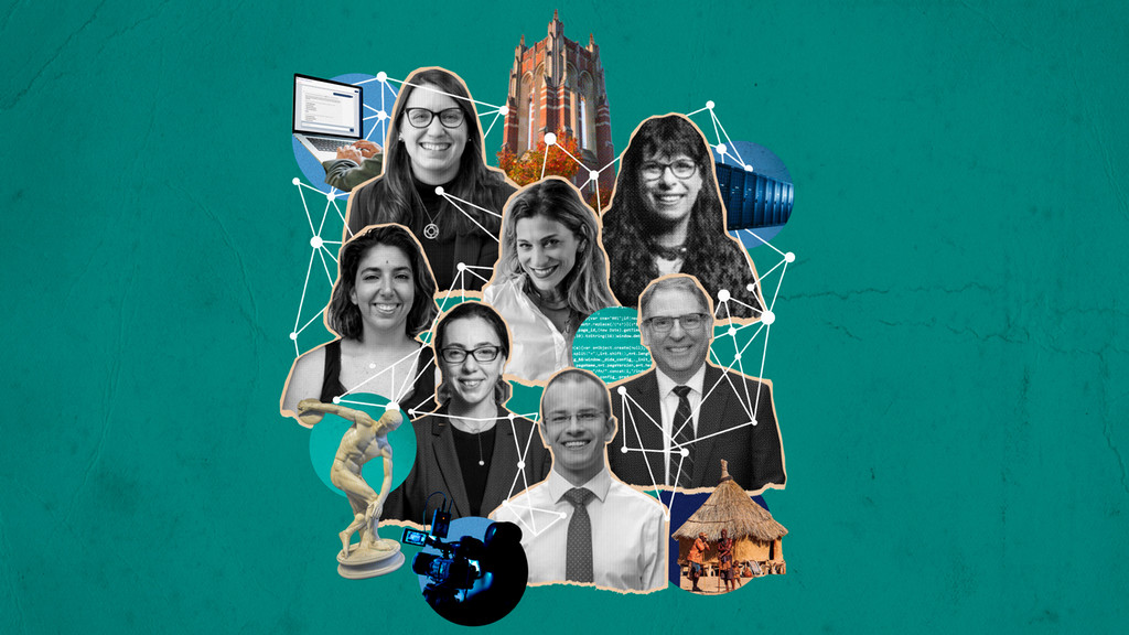 A collage featuring 6 different University of Richmond faculty.