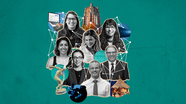 A collage featuring 6 different University of Richmond faculty.