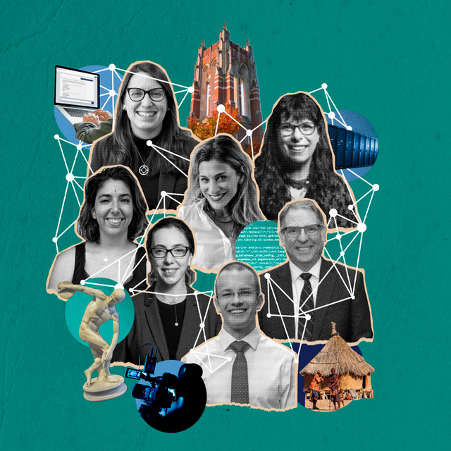 A collage featuring 6 different University of Richmond faculty.