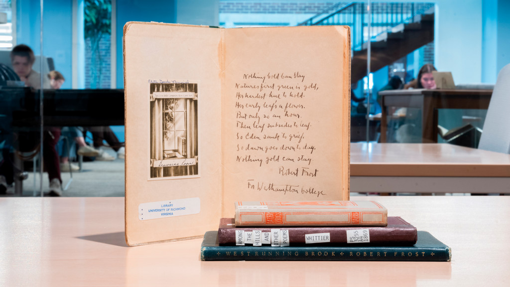 A book with Robert Frost's signed book.