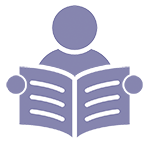 graphic of a person reading a periodical
