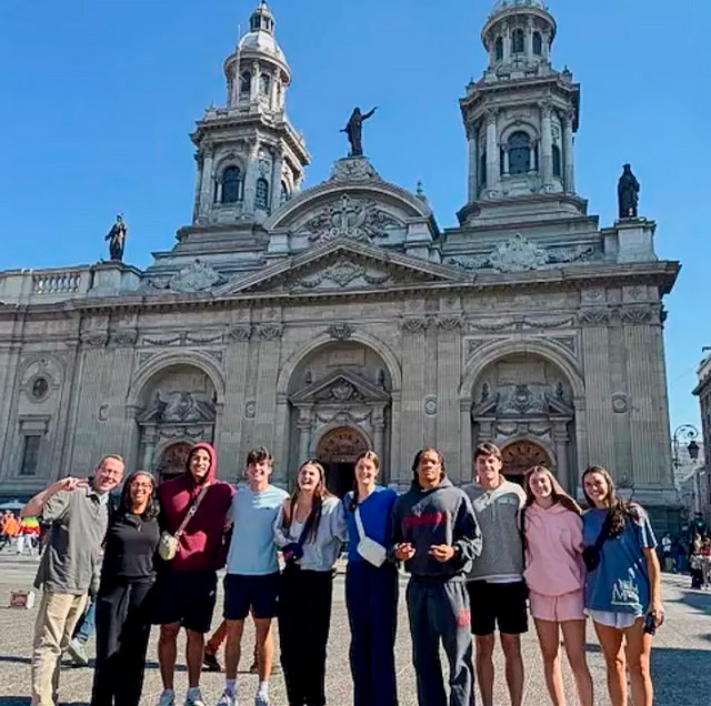 Student-athletes, professor, and athletics staff member, in Santiago, Chile