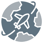 Graphic of plane circling the globe