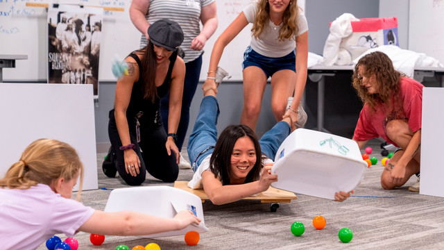 Students play in the Gottwald Games at the University of Richmond