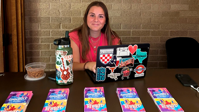 A University of Richmond student interns at Summer Stock Austin