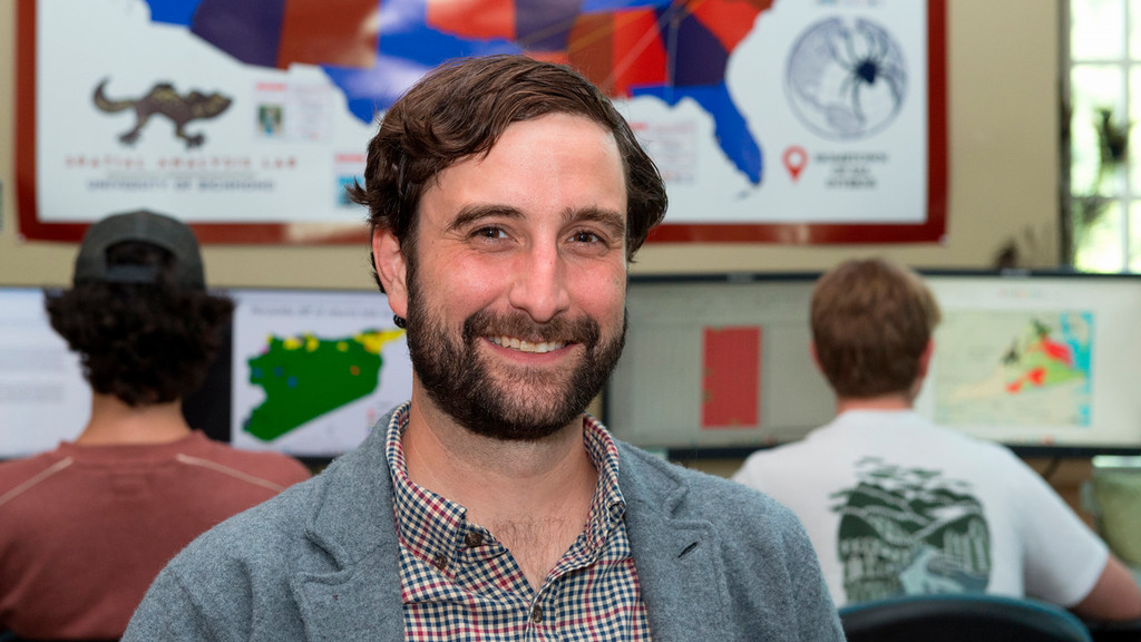 Kyle Redican in the Spatial Analysis Lab