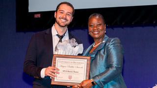 Ari receiving an award at SPCS Night