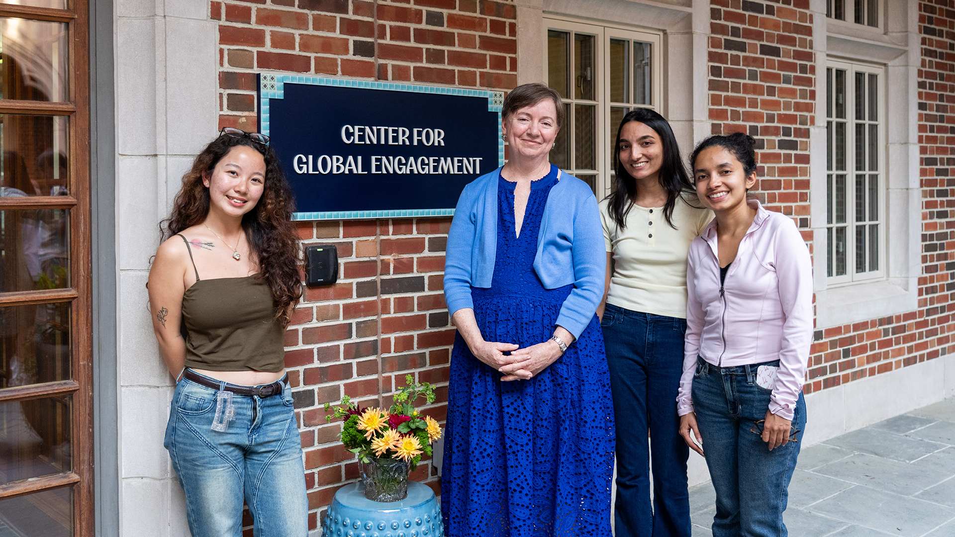 Unveiling of the new Center for Global Engagement sign