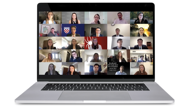 Laptop showing a zoom session during Q-Camp