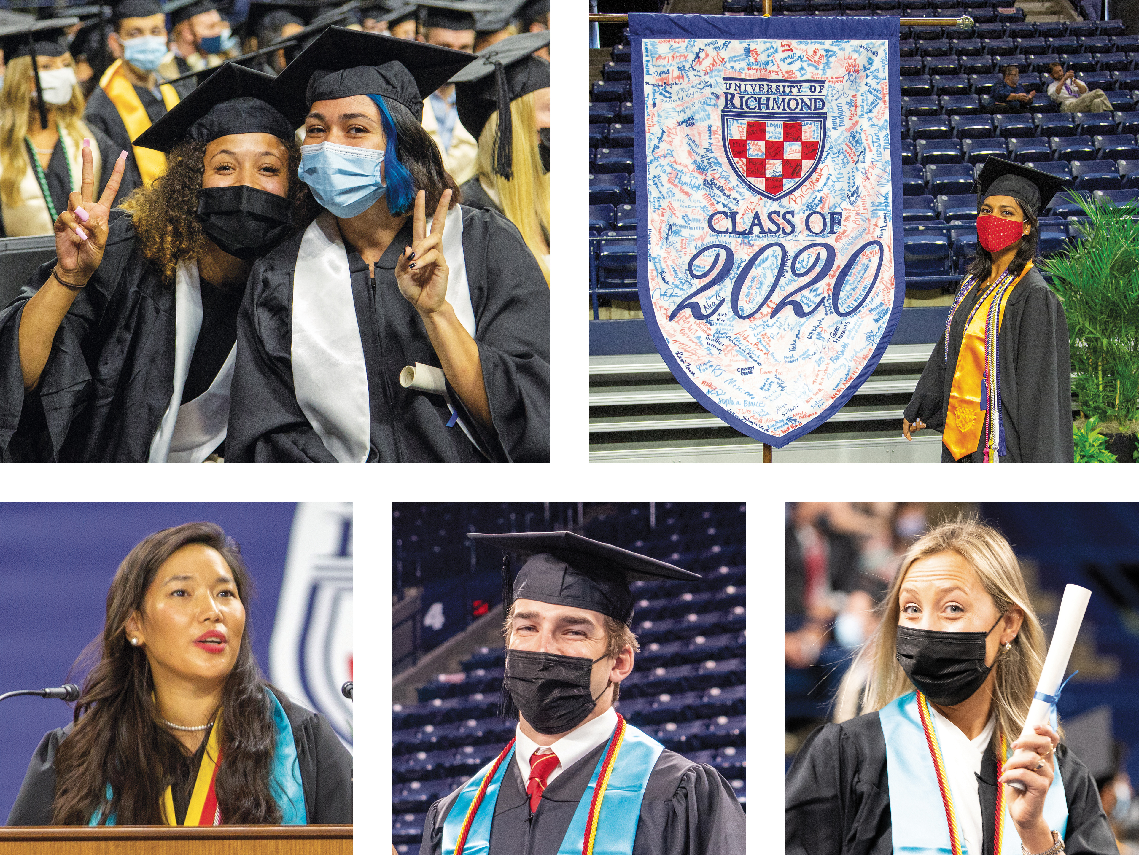 Members of the class of 2020 gather to celebrate their commencement