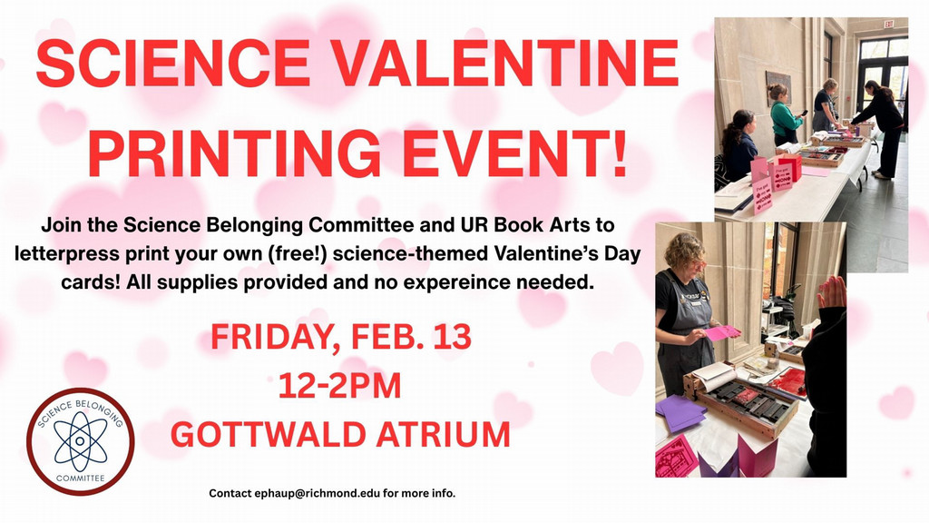 People letterpress printing Valentine's Day cards