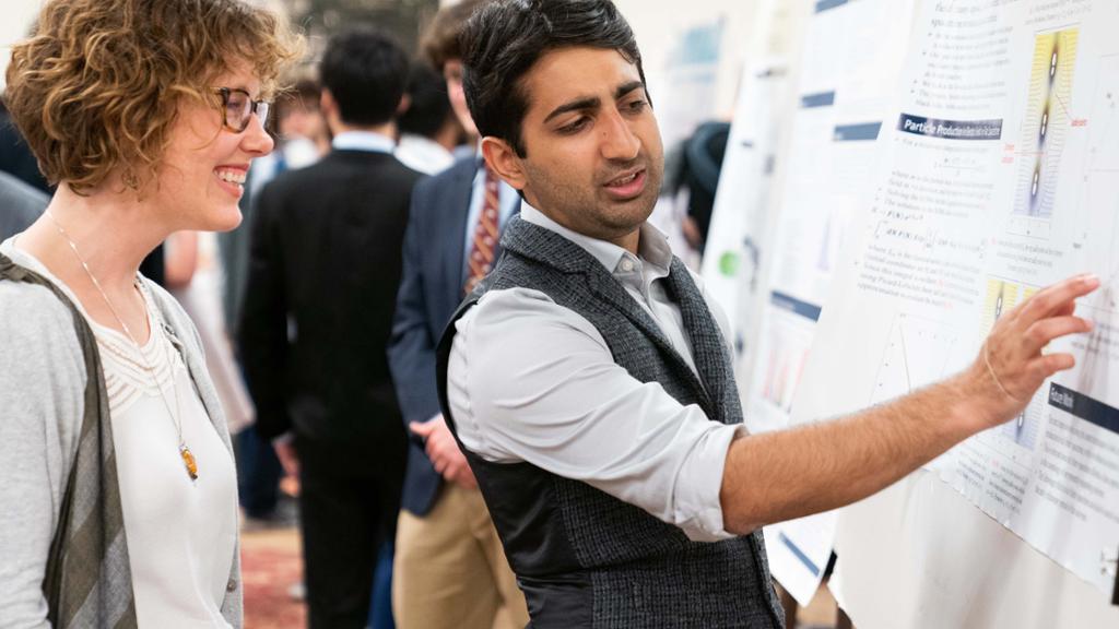 Student presenting research at the A&S student symposium.