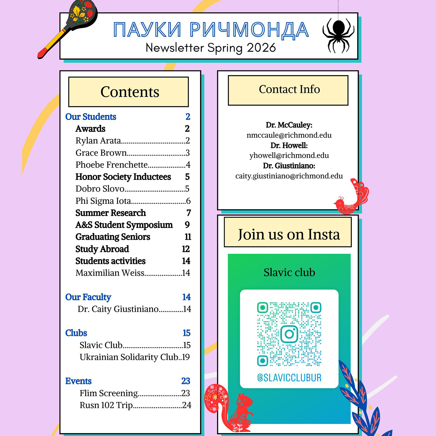 Russian Newsletter Spring 2026