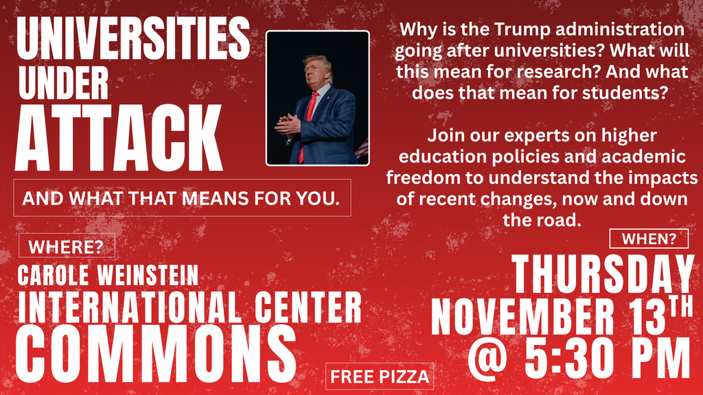 Universities under attack talk poster