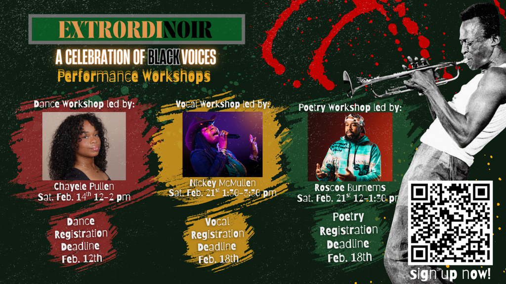 Extrordinoir: A Celebration of Black Voices workshop artists and dates