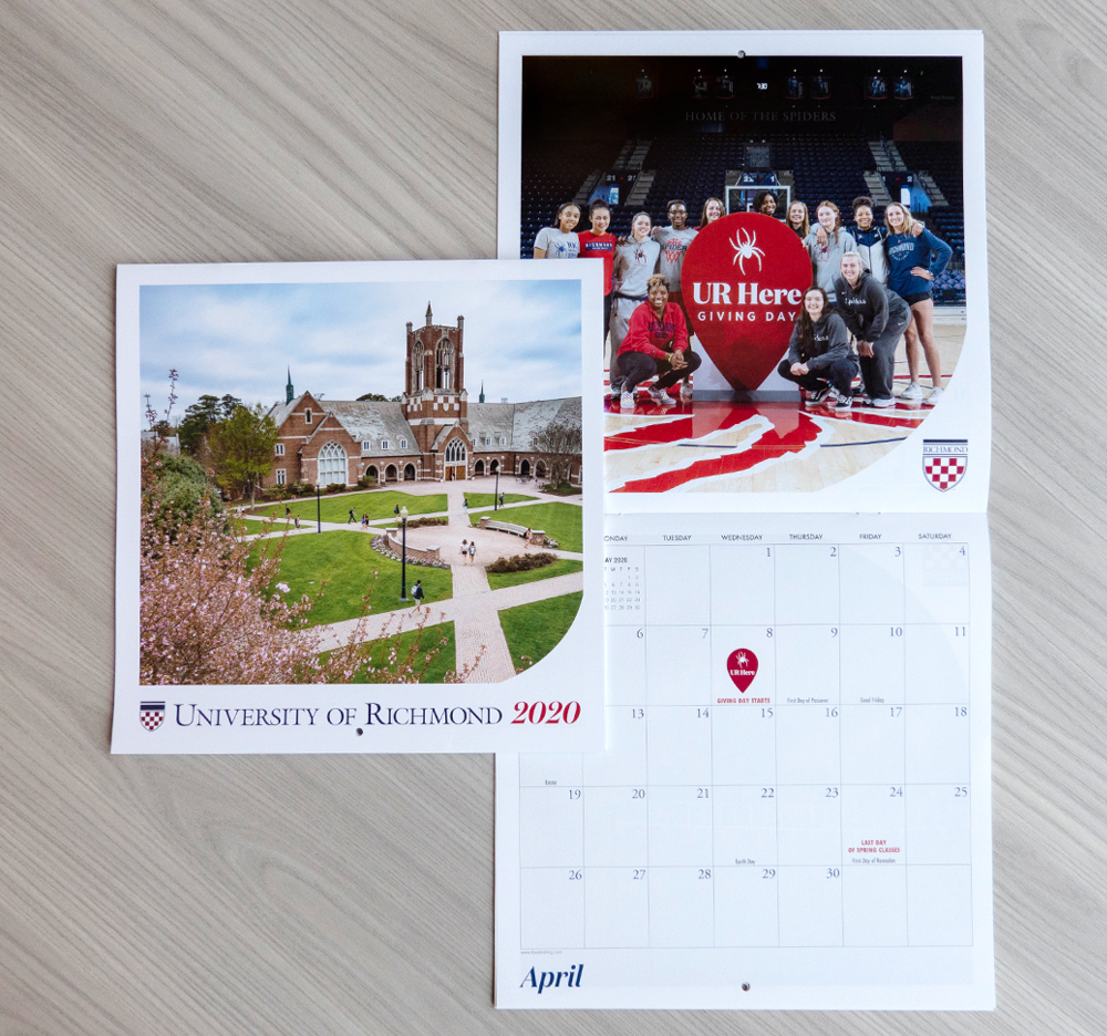 2020 Donor Calendar cover and open example month