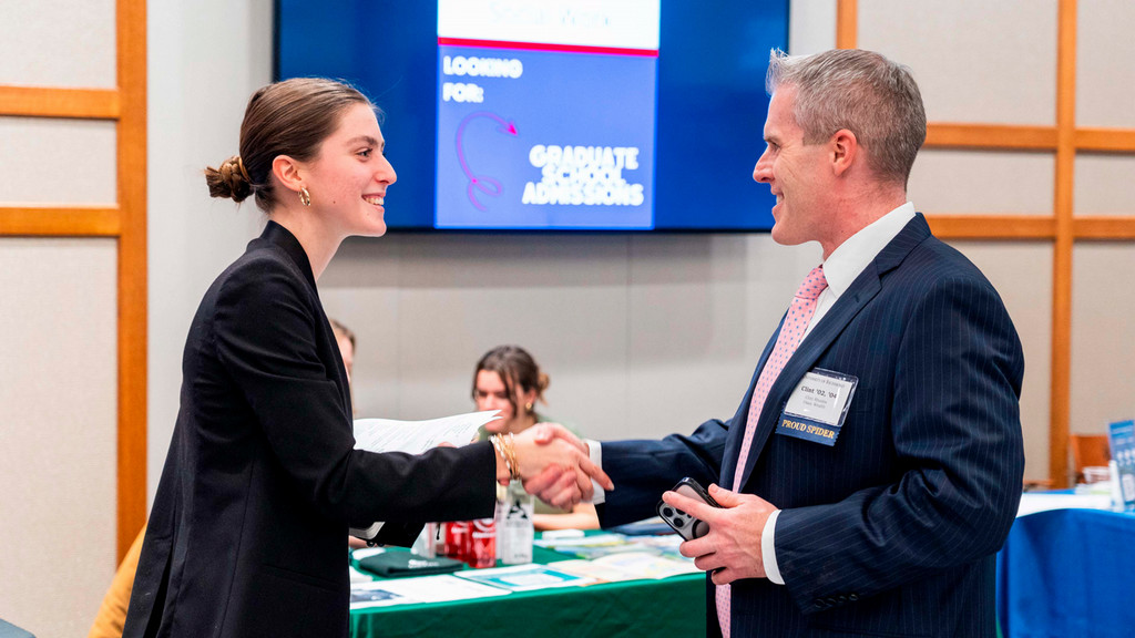 University of Richmond Student at A Job Fair