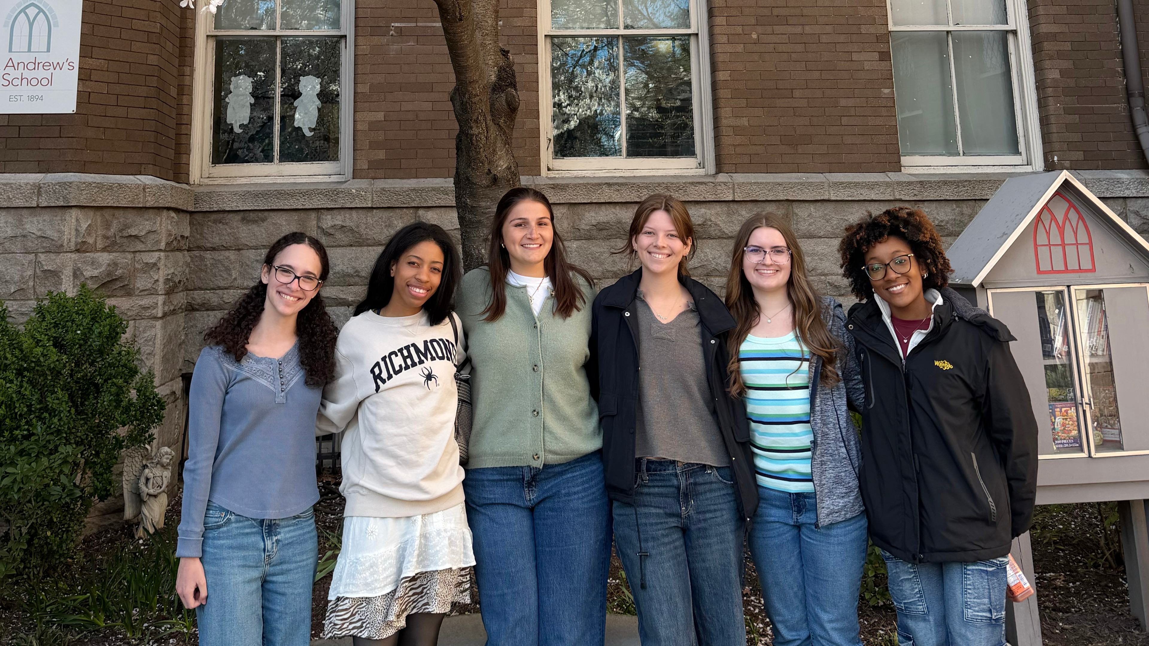 UR Science Explorers, from left, Natalie Small, Tyeon Ford, Jessi Cooper, Landry Kimball, Mary Michele, and Jada Butler