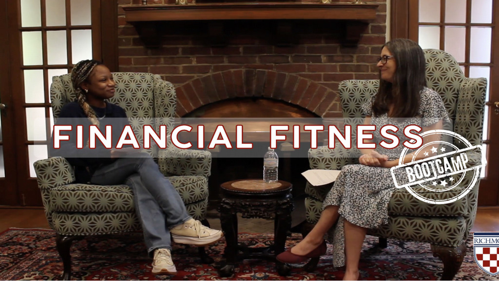 University of Richmond student interviewing a staff member