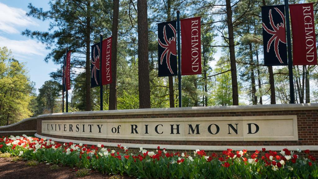 Brick entrance to the University of Richmond.