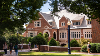 an exterior shot of the back of Weinstein Hall