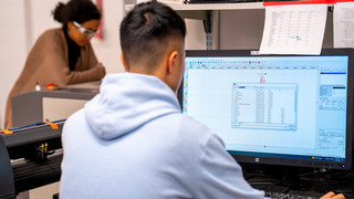 A student working on a computer
